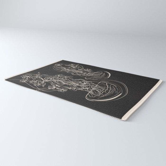 Minimal Floral Jellyfishes 2 Rug Gallery Image 3