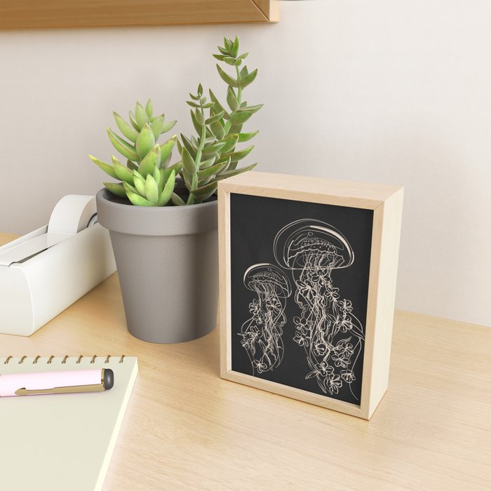 Minimal Floral Jellyfishes 2 Mini Art Print Gallery Image 2