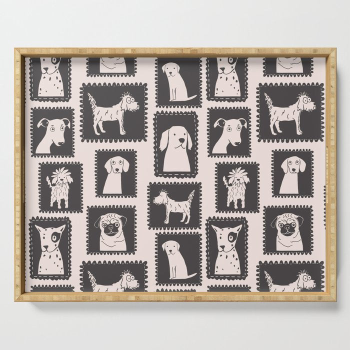 Dog portrait gallery Serving Tray Gallery Image 1