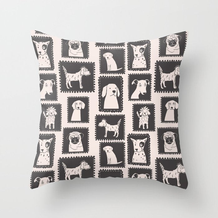 Dog portrait gallery Throw Pillow Gallery Image 1