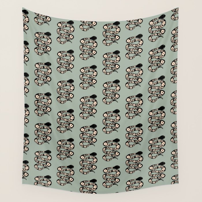 Floral Snake  Wall Tapestry Gallery Image 1