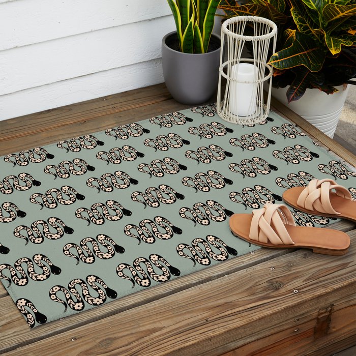 Floral Snake  Outdoor Rug Gallery Image 2