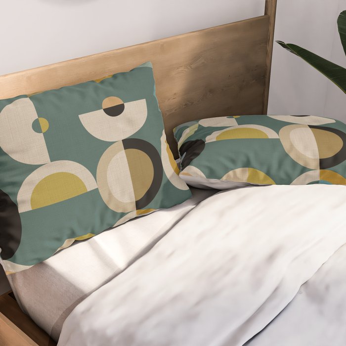 mid century modern geometric abstract pattern 24 Pillow Sham Gallery Image 2