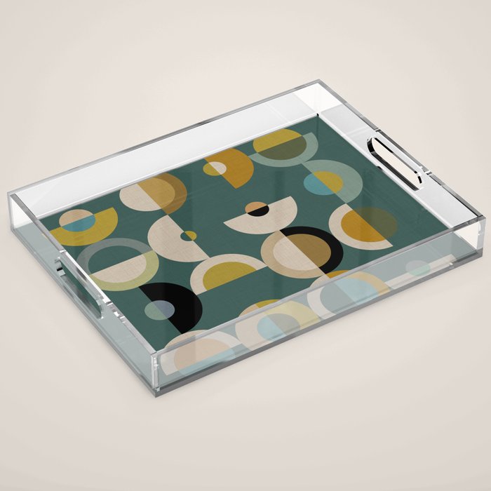 mid century modern geometric abstract pattern 24 Acrylic Tray Gallery Image 1