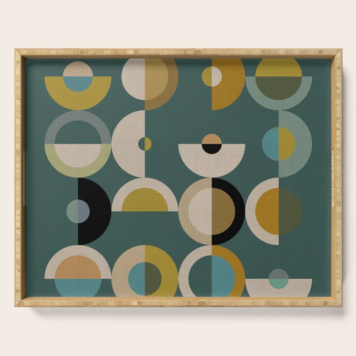 mid century modern geometric abstract pattern 24 Serving Tray Gallery Image 1