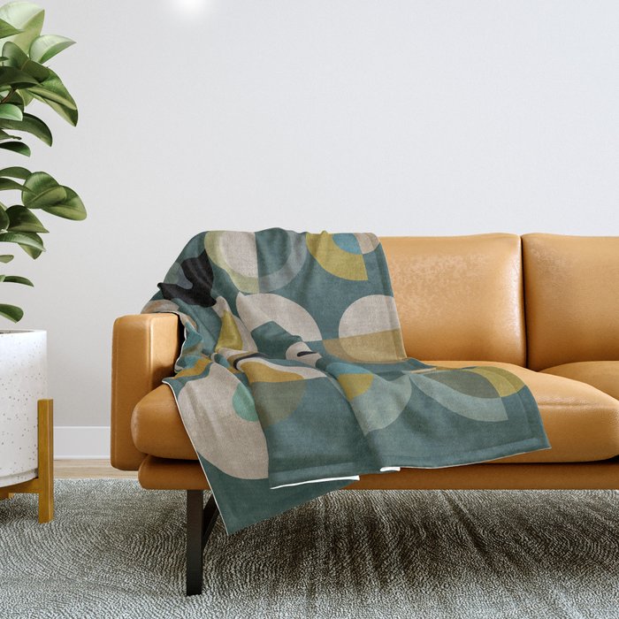 mid century modern geometric abstract pattern 24 Throw Blanket Gallery Image 1
