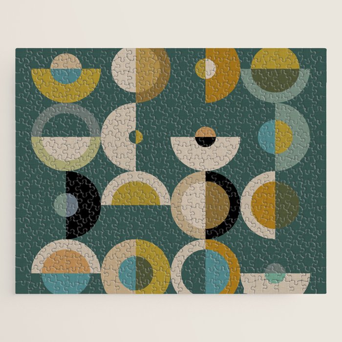 mid century modern geometric abstract pattern 24 Jigsaw Puzzle Gallery Image 1