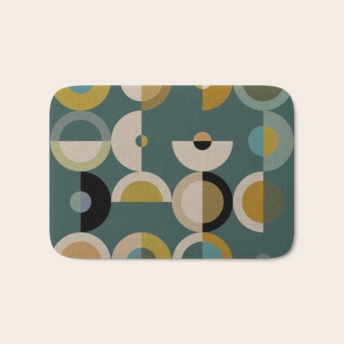 mid century modern geometric abstract pattern 24 Bath Mat Gallery Image 1