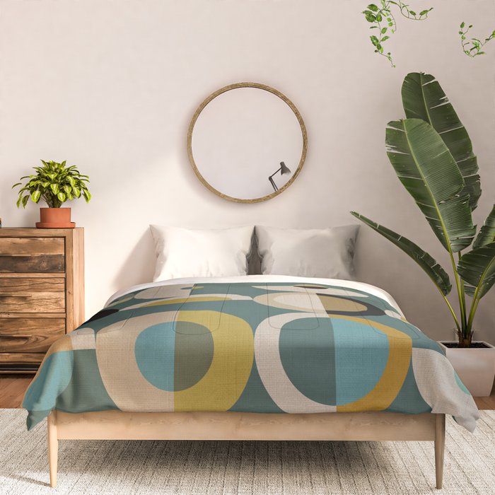 mid century modern geometric abstract pattern 24 Comforter Gallery Image 3