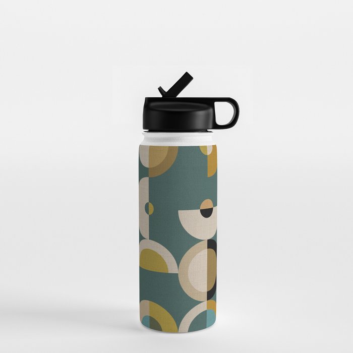 mid century modern geometric abstract pattern 24 Water Bottle Gallery Image 1