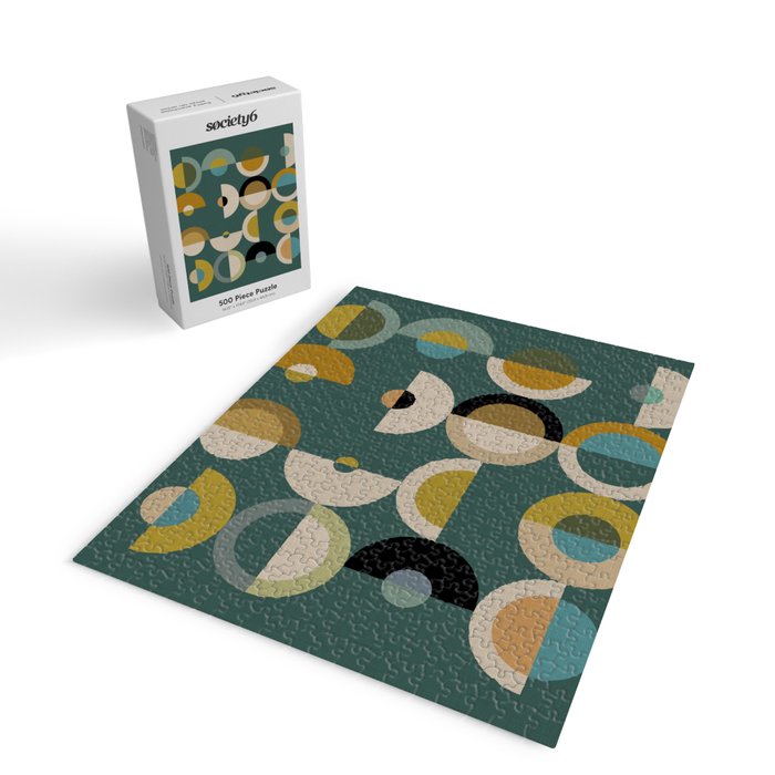 mid century modern geometric abstract pattern 24 Jigsaw Puzzle Gallery Image 2