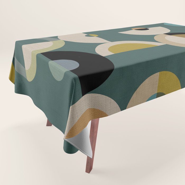 mid century modern geometric abstract pattern 24 Tablecloth Gallery Image 1