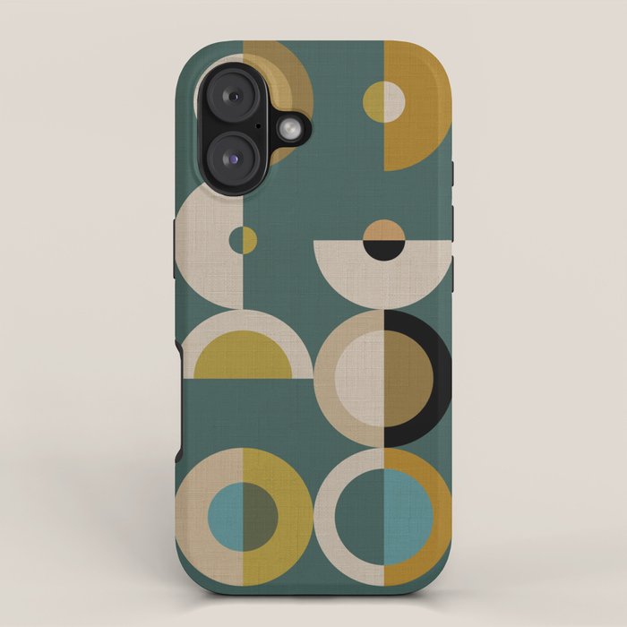 mid century modern geometric abstract pattern 24 iPhone Case Gallery Image 1
