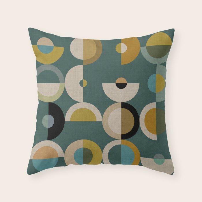 mid century modern geometric abstract pattern 24 Throw Pillow Gallery Image 6