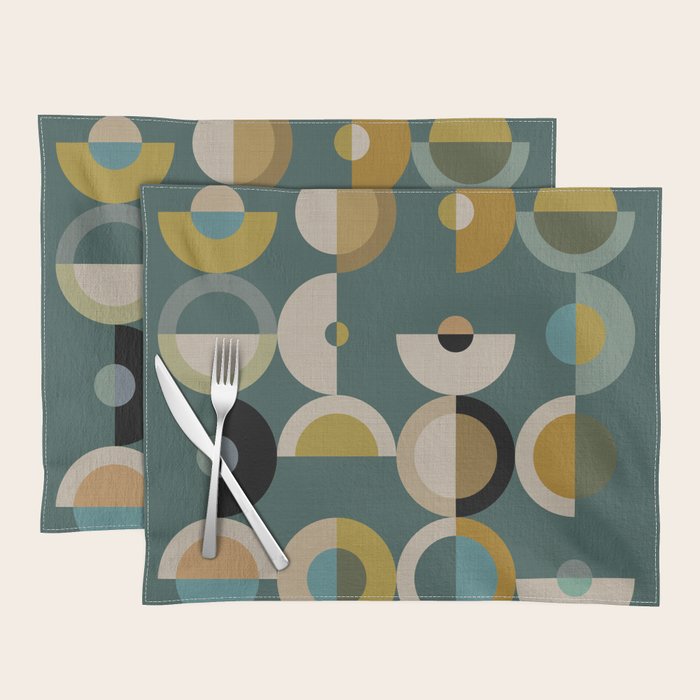 mid century modern geometric abstract pattern 24 Placemat Gallery Image 1