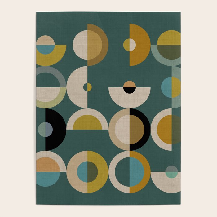 mid century modern geometric abstract pattern 24 Poster Gallery Image 4