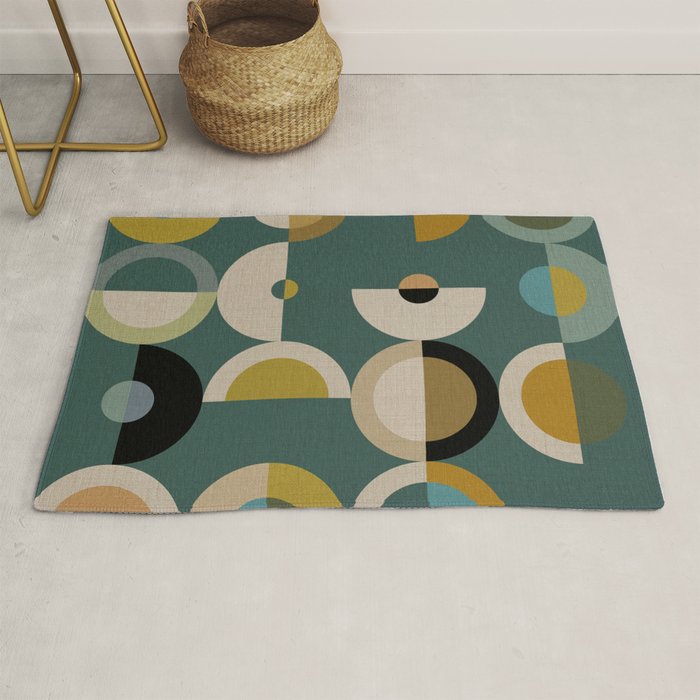 mid century modern geometric abstract pattern 24 Rug Gallery Image 1