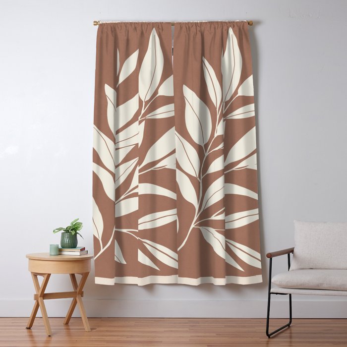 Mocha Branching Simplicity Window Curtain Gallery Image 5