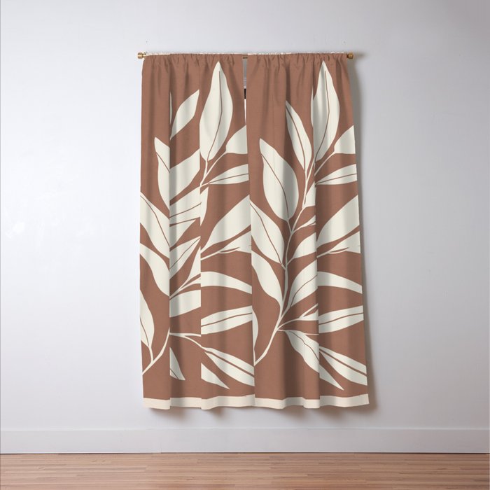 Mocha Branching Simplicity Window Curtain Gallery Image 3