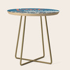 Vintage Vail Ski Poster Blue Side Table Gallery Image 1