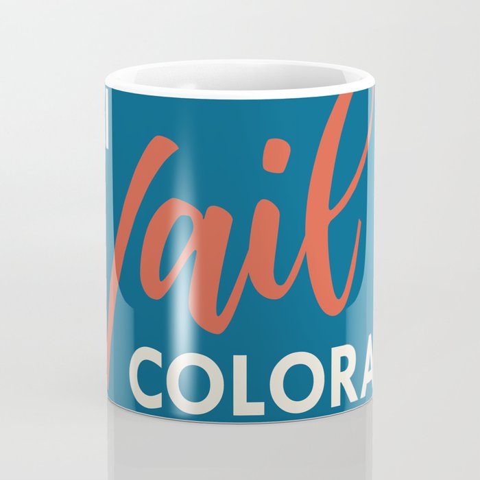 Vintage Vail Ski Poster Blue Coffee Mug Gallery Image 4