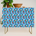 Strawberries Galore Pattern On Blue Credenza Gallery Image 1