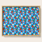 Strawberries Galore Pattern On Blue Serving Tray Gallery Image 1