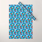 Strawberries Galore Pattern On Blue Wrapping Paper Gallery Image 1