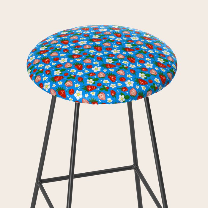 Strawberries Galore Pattern On Blue Stool Gallery Image 2