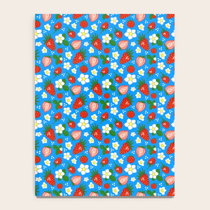 Strawberries Galore Pattern On Blue Notebook Gallery Image 4