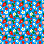 Strawberries Galore Pattern On Blue Coffee Mug Gallery Image 2