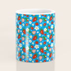 Strawberries Galore Pattern On Blue Coffee Mug Gallery Image 4