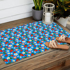 Strawberries Galore Pattern On Blue Outdoor Rug Gallery Image 2