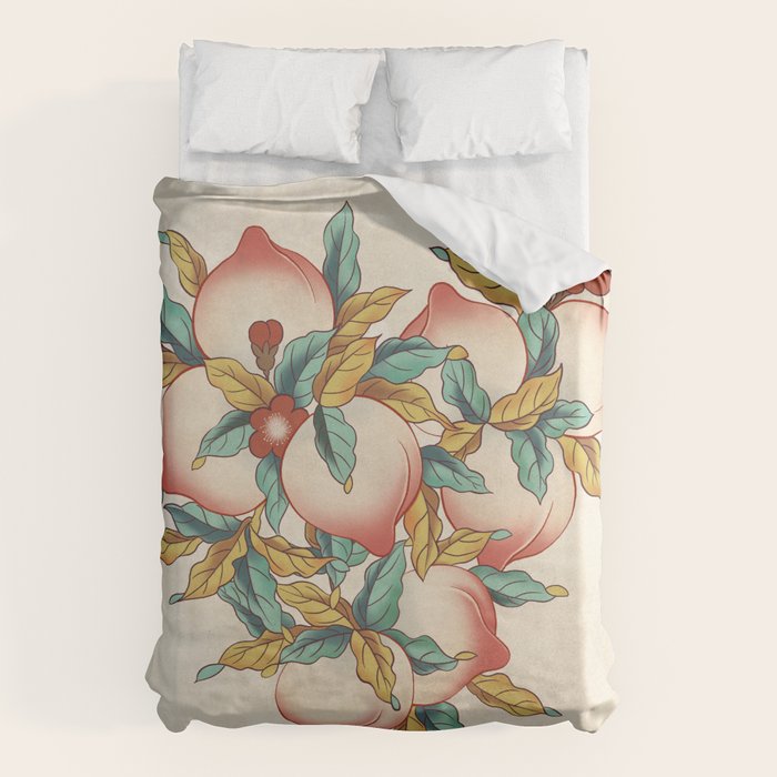 Peaches : Minhwa-Korean traditional/folk art Journal Duvet Cover Gallery Image 6