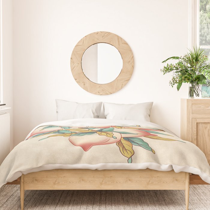 Peaches : Minhwa-Korean traditional/folk art Journal Duvet Cover Gallery Image 3
