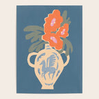 Pegasus Amphora with red flowers Poster Gallery Image 4