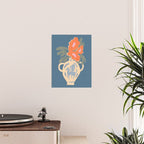 Pegasus Amphora with red flowers Poster Gallery Image 2
