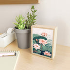 Japanese Wall Art Floral Lotus Painting Pink Pastel Green botanical Wabi Sabi Flower Poster  Mini Art Print Gallery Image 2