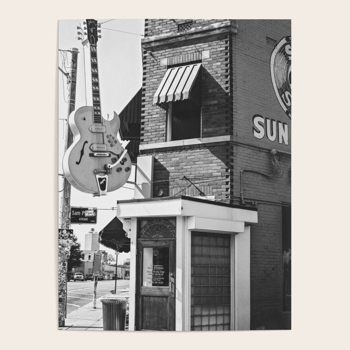Sun Studio Memphis Tennessee Black and White Photography Poster Gallery Image 1