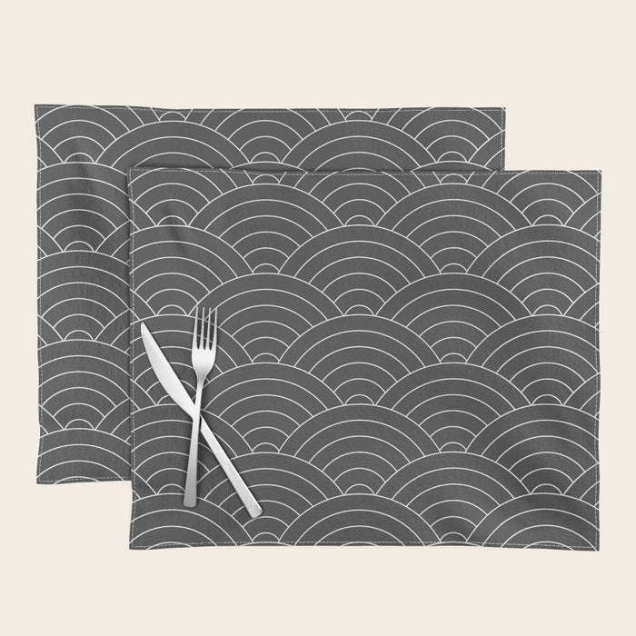 Waves (Dark Gray) Placemat Gallery Image 1