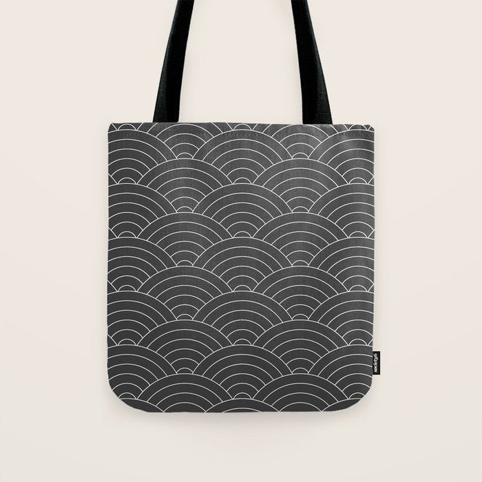 Waves (Dark Gray) Tote Bag Gallery Image 1