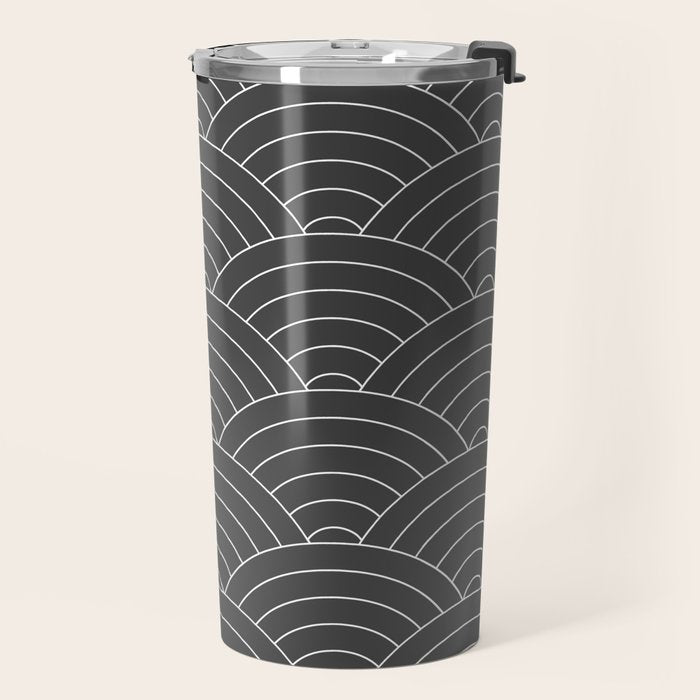 Waves (Dark Gray) Travel Mug Gallery Image 2