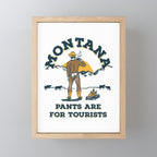 "Montana: Pants Are For Tourists" Funny Retro Cowboy Travel Art Mini Art Print Gallery Image 1