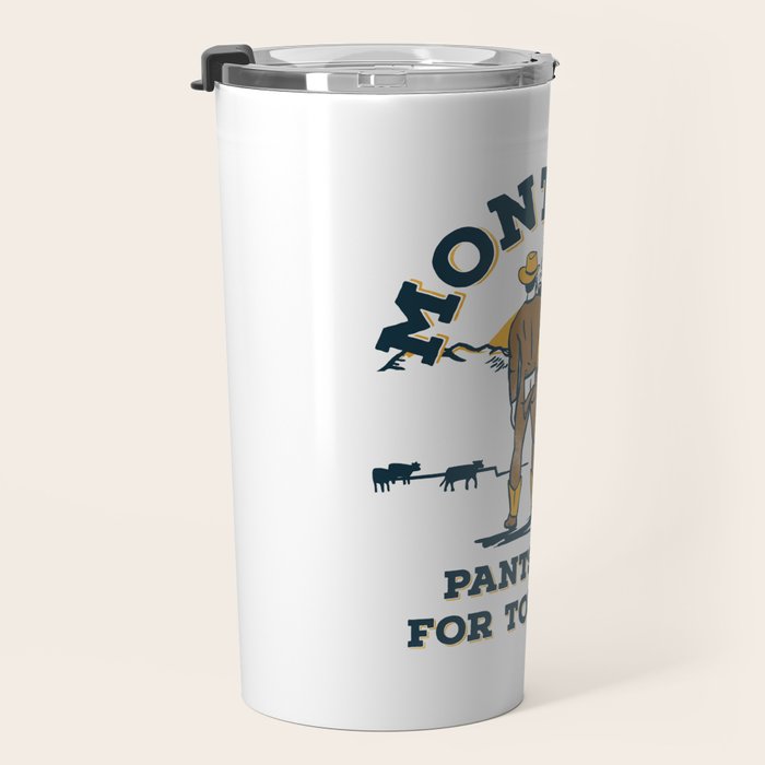 "Montana: Pants Are For Tourists" Funny Retro Cowboy Travel Art Travel Mug Gallery Image 3