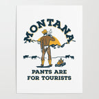 "Montana: Pants Are For Tourists" Funny Retro Cowboy Travel Art Poster Gallery Image 4
