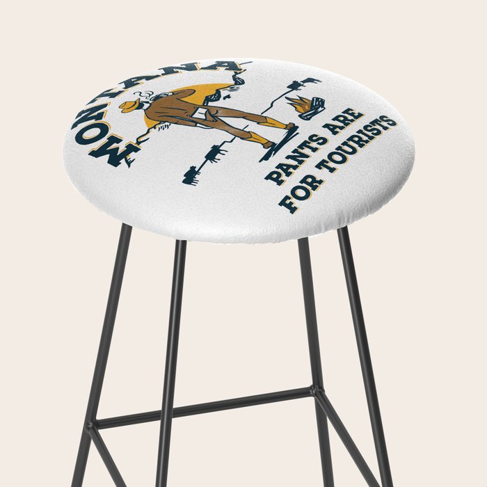 "Montana: Pants Are For Tourists" Funny Retro Cowboy Travel Art Stool Gallery Image 2