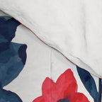 Red and Blue, Watercolor Painting of Flowers, Digital Art Comforter Gallery Image 4