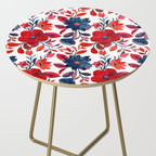 Red and Blue, Watercolor Painting of Flowers, Digital Art Side Table Gallery Image 2