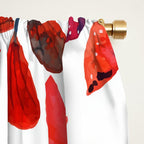 Red and Blue, Watercolor Painting of Flowers, Digital Art Window Curtain Gallery Image 2