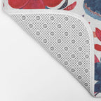 Red and Blue, Watercolor Painting of Flowers, Digital Art Bath Mat Gallery Image 2